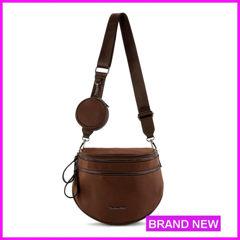 Large Nylon Crossbody Bag with Adjustable Strap and Coin Purse